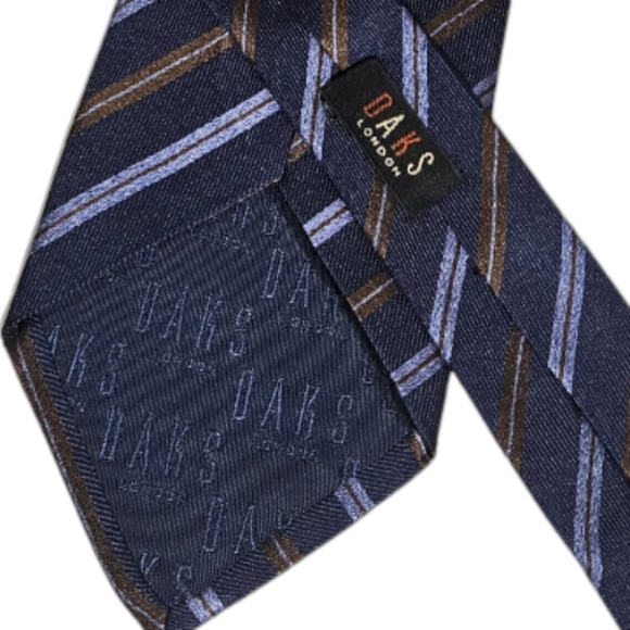 DAKS XL Blue Striped Silk LUXURY Tie ITALY - Picture 4 of 6